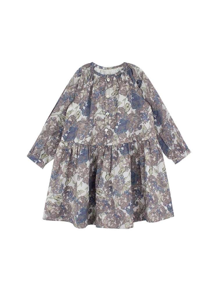 キッズドレス 花柄ギャザーワンピース カーディガンセット