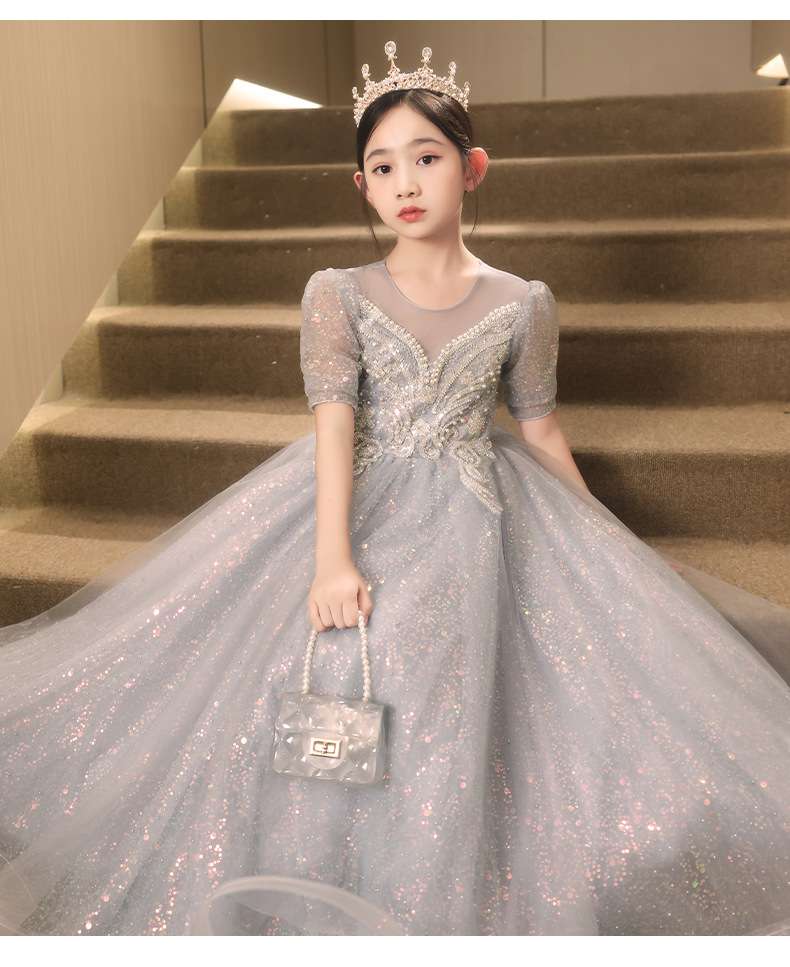 キッズドレス キラキラ姫様風チュールドレス