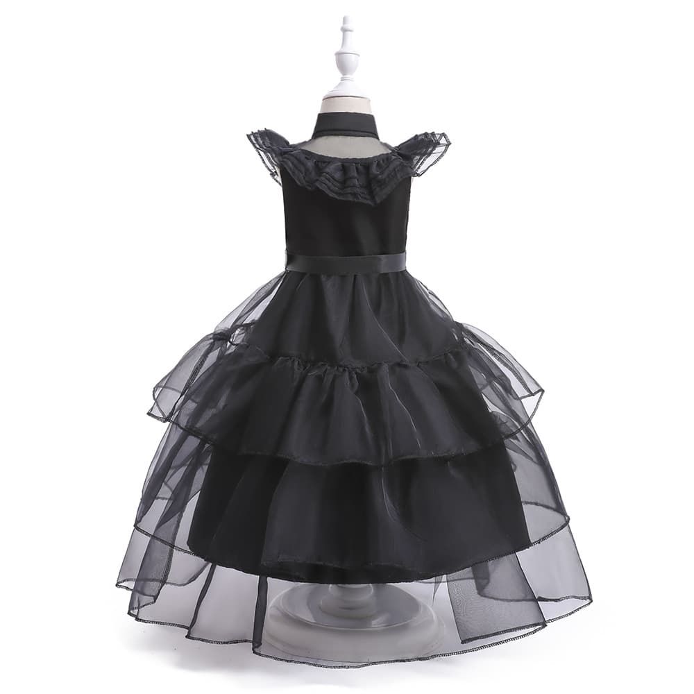 ピアノ発表会ドレス 結婚式 キッズドレス 女の子用黒色ドレス 結婚式 誕生日 正装 フォーマル